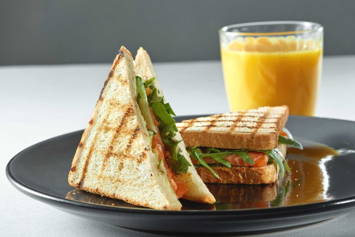 Sandwich with Drink at Davenport Catering