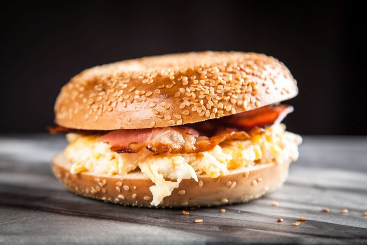 Supreme Breakfast Bagel at Davenport Catering